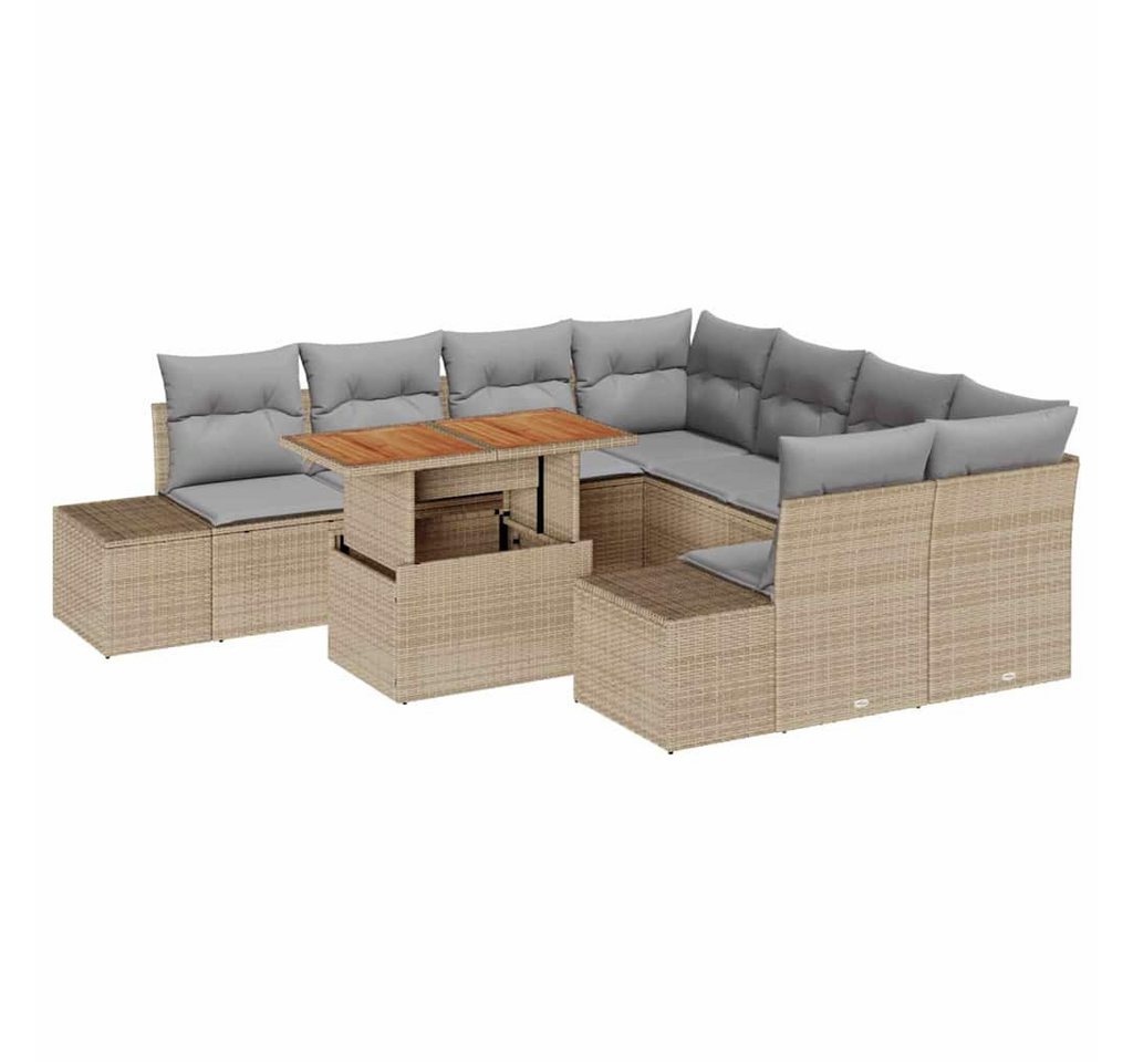 vidaXL Loungesofa Garten Essgruppe 9 pcs Beige und Grau 100 x 55 x 73 cm, 9 Teile vidaXL Loungesofa Garten Essgruppe 9 pcs Beige und Grau 100 x 55 x 73 cm, 9 Teile von vidaXL