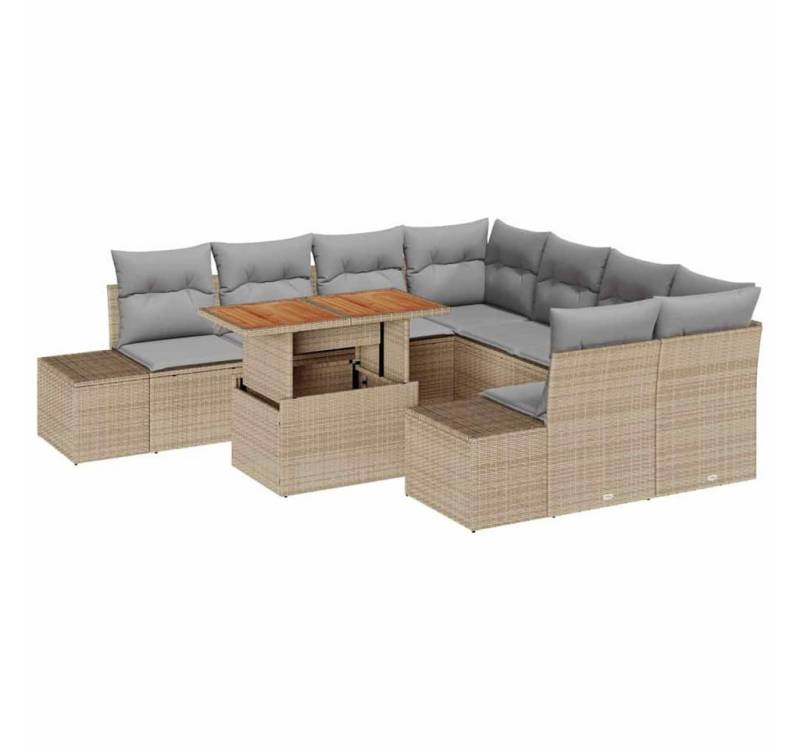 vidaXL Loungesofa Garten Essgruppe 9 pcs Beige und Grau 100 x 55 x 73 cm, 9 Teile vidaXL Loungesofa Garten Essgruppe 9 pcs Beige und Grau 100 x 55 x 73 cm, 9 Teile von vidaXL