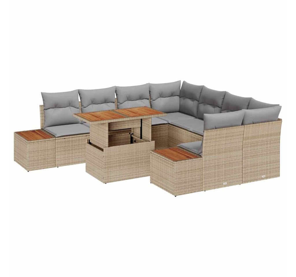 vidaXL Loungesofa Garten Essgruppe 9 pcs Beige und Grau 100 x 55 x 73 cm, 9 Teile vidaXL Loungesofa Garten Essgruppe 9 pcs Beige und Grau 100 x 55 x 73 cm, 9 Teile von vidaXL