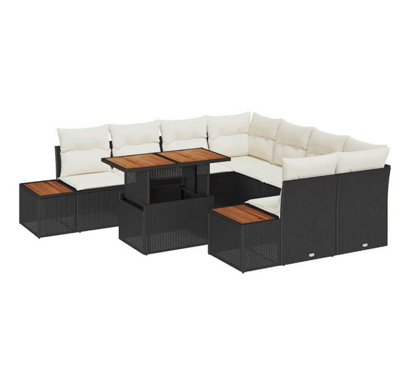 vidaXL Loungesofa Garten Essgruppe 9 pcs Schwarz und Beige 100 x 55 x 73 cm, 9 Teile vidaXL Loungesofa Garten Essgruppe 9 pcs Schwarz und Beige 100 x 55 x 73 cm, 9 Teile von vidaXL