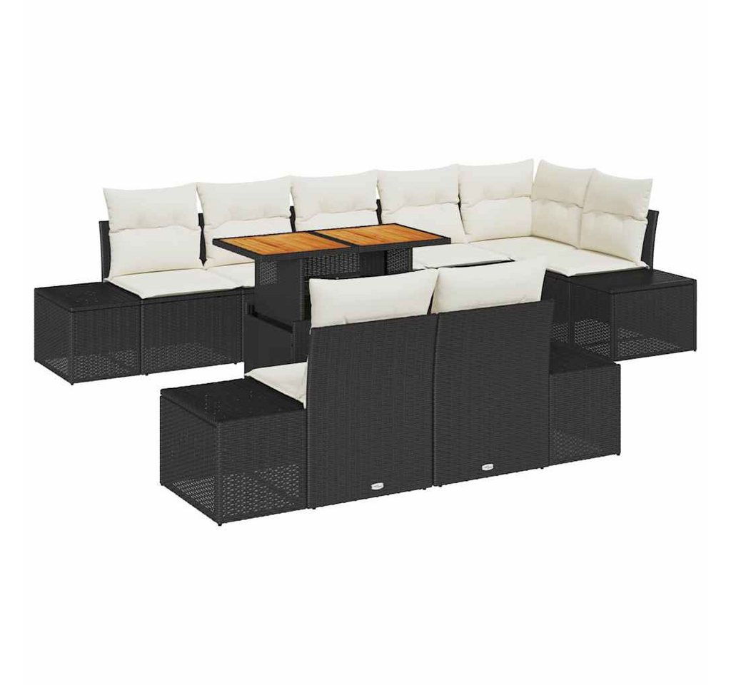 vidaXL Loungesofa Garten Essgruppe 9 pcs Schwarz und Creme 100 x 55 x 73 cm, 9 Teile vidaXL Loungesofa Garten Essgruppe 9 pcs Schwarz und Creme 100 x 55 x 73 cm, 9 Teile von vidaXL