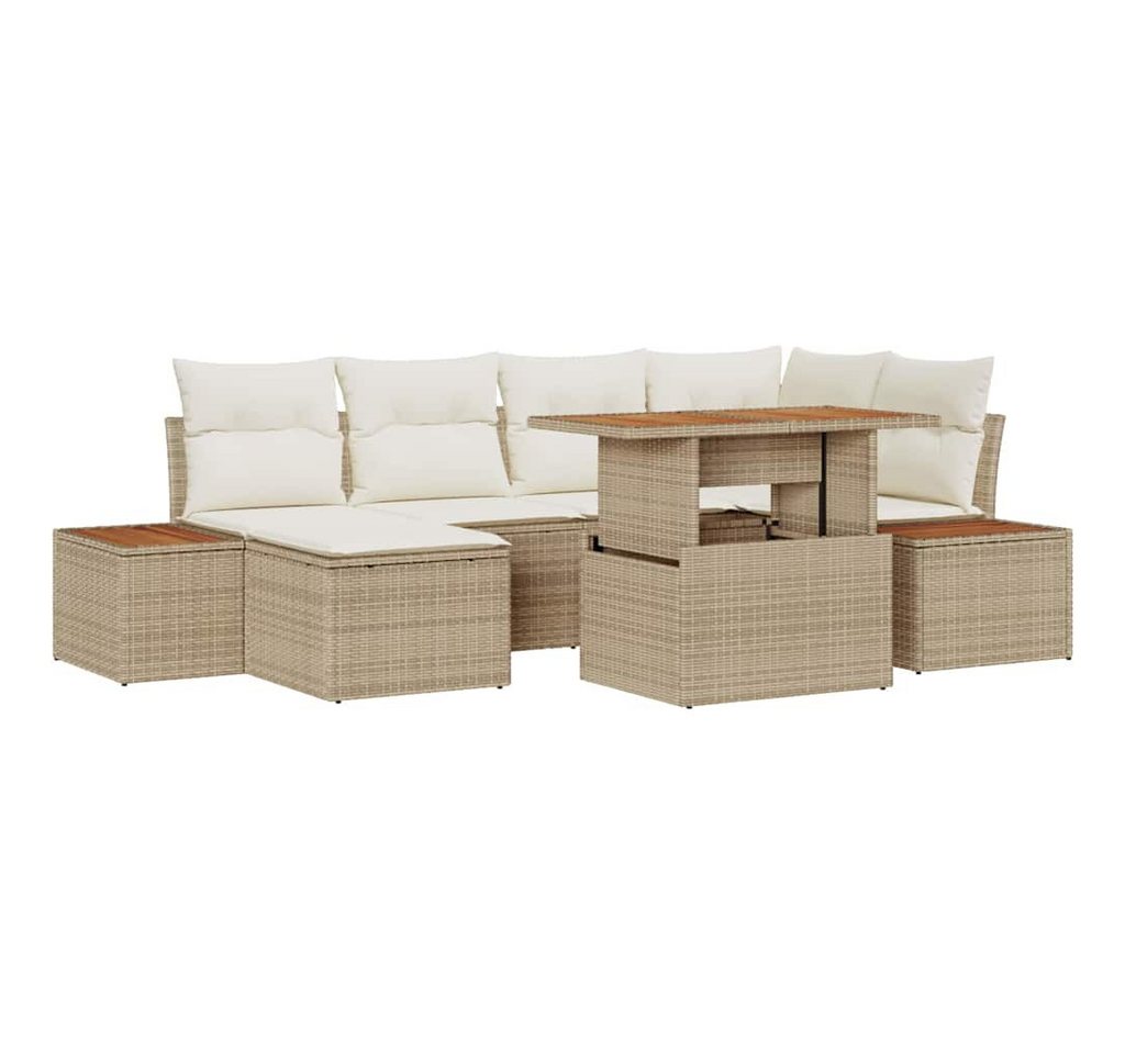 vidaXL Loungesofa Garten Essgruppe mit Kissen 7 pcs Beige und Creme, 7 Teile vidaXL Loungesofa Garten Essgruppe mit Kissen 7 pcs Beige und Creme, 7 Teile von vidaXL
