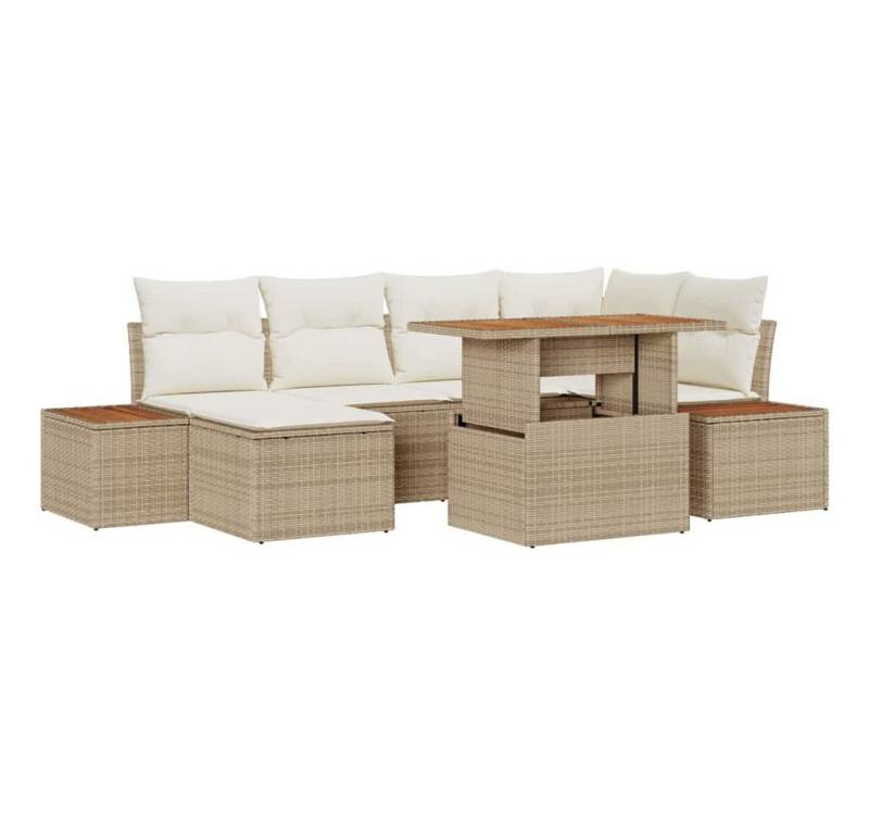 vidaXL Loungesofa Garten Essgruppe mit Kissen 7 pcs Beige und Creme, 7 Teile vidaXL Loungesofa Garten Essgruppe mit Kissen 7 pcs Beige und Creme, 7 Teile von vidaXL