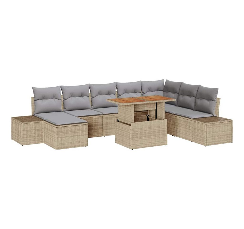 vidaXL Loungesofa Garten Essgruppe mit Kissen 9 pcs Beige und Grau, 9 Teile vidaXL Loungesofa Garten Essgruppe mit Kissen 9 pcs Beige und Grau, 9 Teile von vidaXL