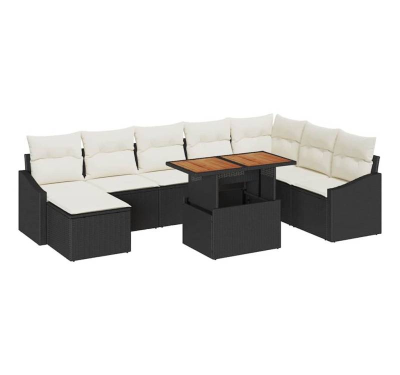 vidaXL Loungesofa Garten Essgruppe mit Kissen 9 pcs Schwarz und Creme, 9 Teile vidaXL Loungesofa Garten Essgruppe mit Kissen 9 pcs Schwarz und Creme, 9 Teile von vidaXL