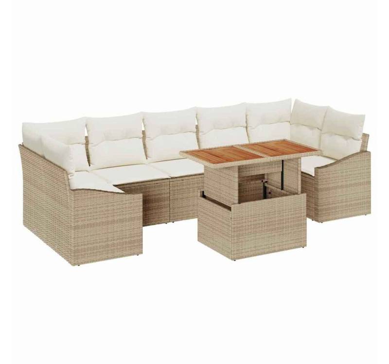 vidaXL Loungesofa Garten Essgruppe 8 pcs Beige und Creme 100 x 55 x 73 cm, 8 Teile von vidaXL