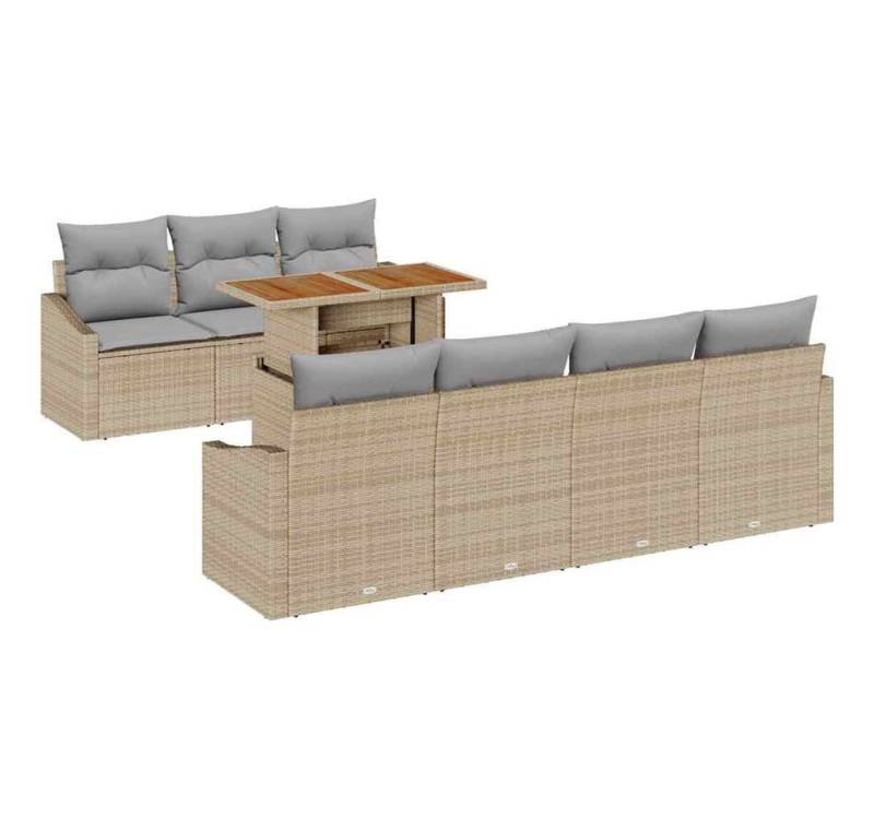 vidaXL Loungesofa Garten Essgruppe mit Kissen Beige und Grau 100 x 55 x 73 cm von vidaXL