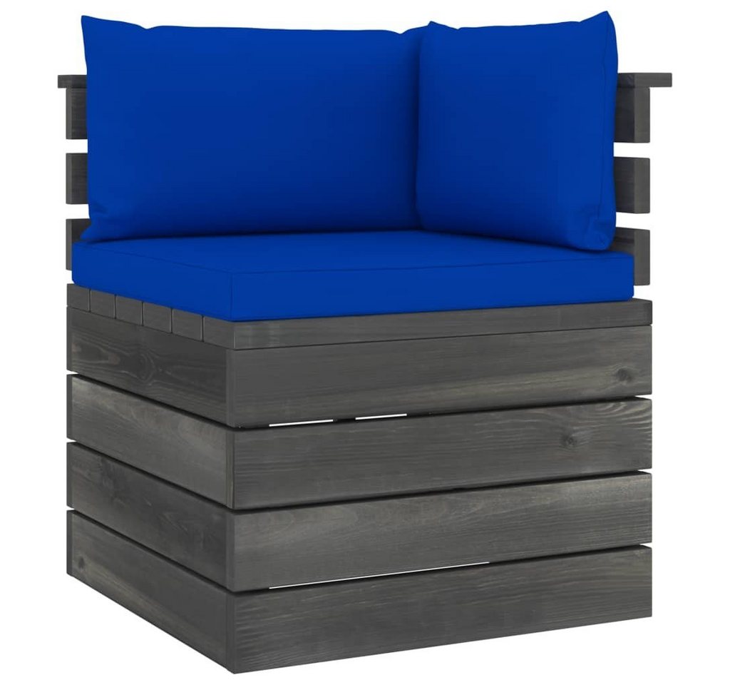 vidaXL Loungesofa Garten-Paletten-Ecksofa mit Kissen Kiefernholz, 1 Teile von vidaXL