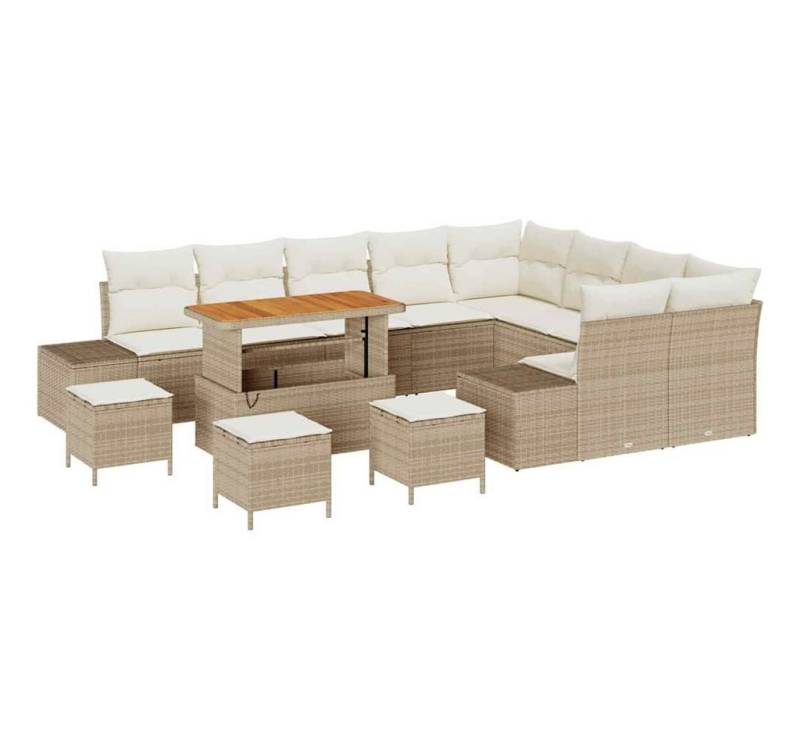 vidaXL Loungesofa Garten-Sofa-Set 12 pcs Beige und Creme 110 x 55 x 71 cm, 13 Teile von vidaXL