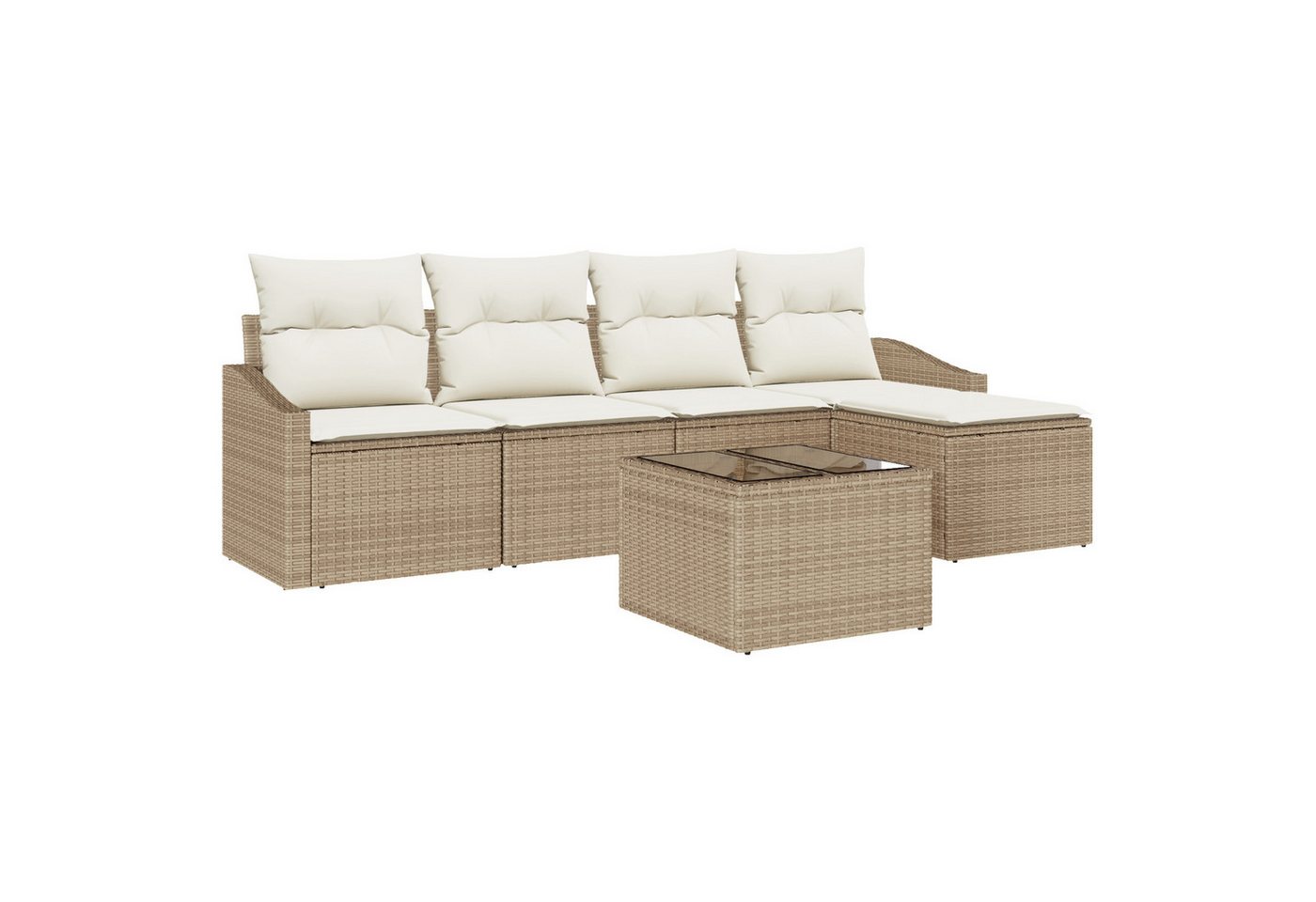 vidaXL Loungesofa 6-tlg. Garten-Essgruppe mit Kissen Braun Poly Rattan, 6 Teile vidaXL Loungesofa 6-tlg. Garten-Essgruppe mit Kissen Braun Poly Rattan, 6 Teile von vidaXL