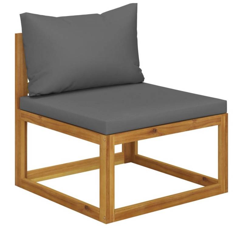 vidaXL Sofaelement Modular-Mittelsofa mit Dunkelgrauen Kissen Massivholz (1 St) von vidaXL