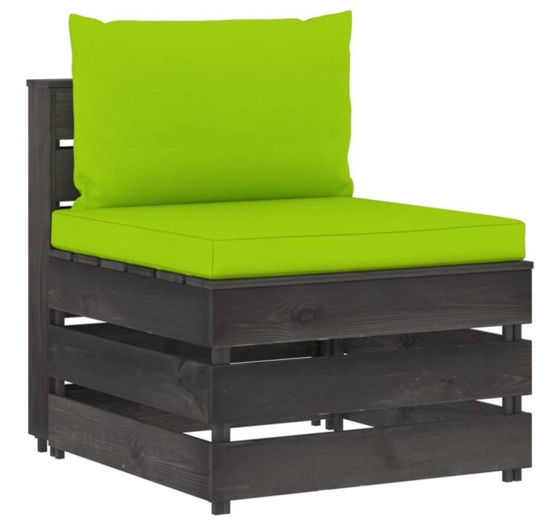 vidaXL Sofaelement Modulares Mittelsofa mit Kissen Grau Imprägniertes Holz (1 St) von vidaXL