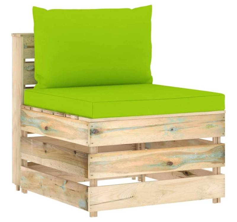 vidaXL Sofaelement Modulares Mittelsofa mit Kissen Grün Imprägniertes Holz (1 St) von vidaXL