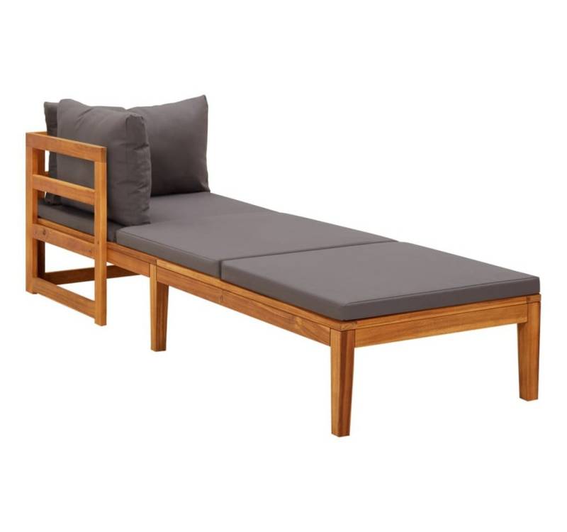 vidaXL Sofaelement Sonnenliege mit 1 Armlehne Dunkelgrau Massivholz (1 St) von vidaXL