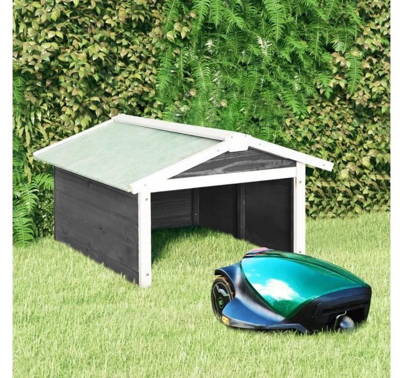 vidaXL Mähroboter-Garage, Roboter-Rasenmäher Garage 72x87x50 cm Grau Weiß Tannenholz vidaXL Mähroboter-Garage, Roboter-Rasenmäher Garage 72x87x50 cm Grau Weiß Tannenholz von vidaXL