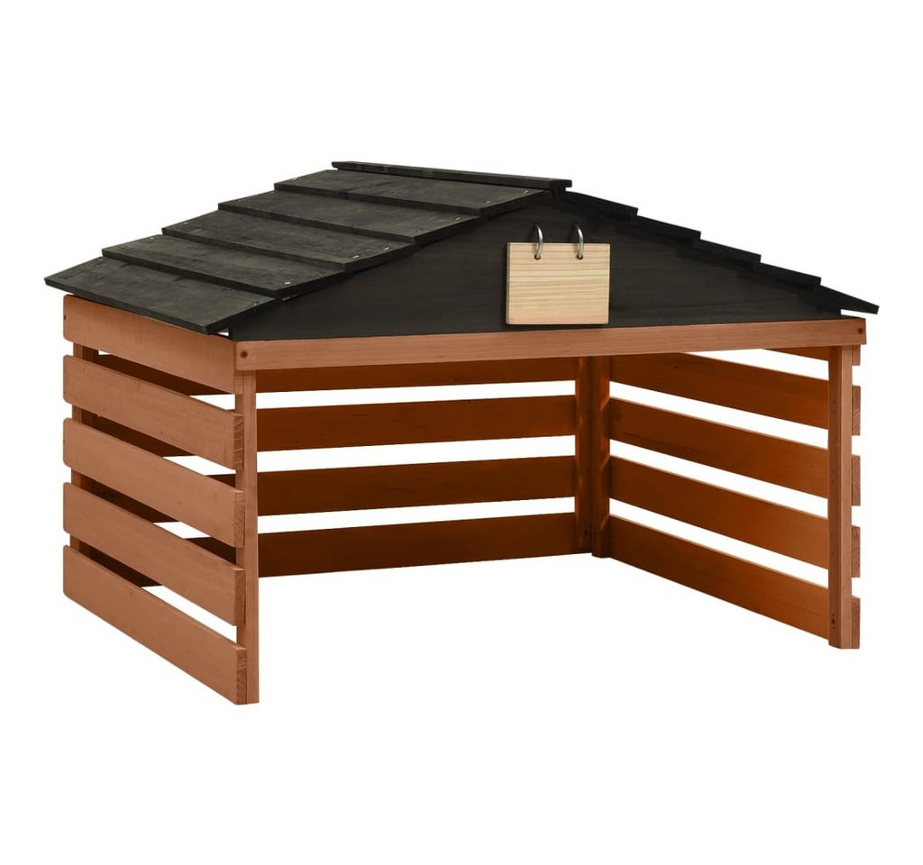 vidaXL Mähroboter-Garage Mähroboter-Garage Schwarz und Braun 78x74x54 cm Tannenholz, BxTxH: 0x0x0 cm von vidaXL