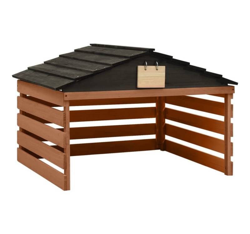 vidaXL Mähroboter-Garage Mähroboter-Garage Schwarz und Braun 78x74x54 cm Tannenholz, BxTxH: 0x0x0 cm von vidaXL