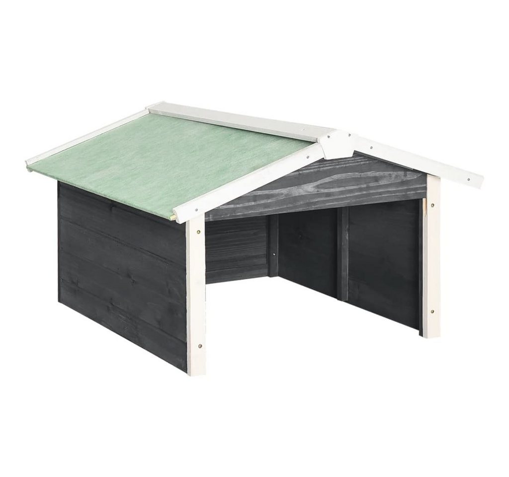 vidaXL Mähroboter-Garage Roboter-Rasenmäher Garage 72x87x50 cm Grau Weiß Tannenholz, BxTxH: 72x87x50 cm von vidaXL