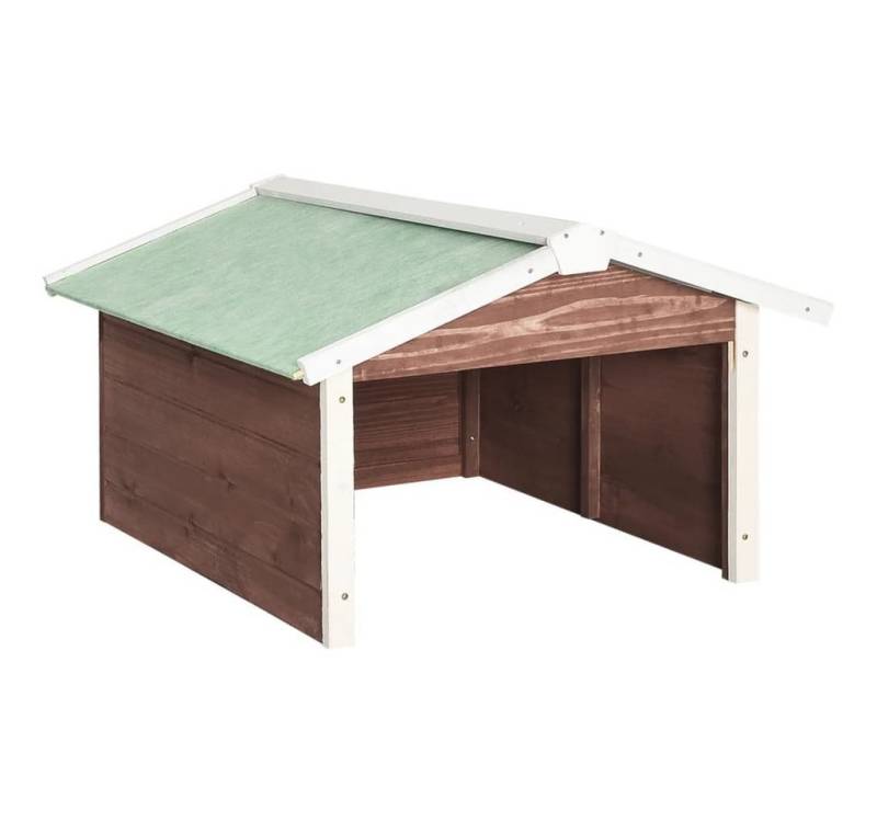 vidaXL Mähroboter-Garage Roboter-Rasenmäher Garage 72x87x50 cm Mocca Weiß Tannenholz, BxTxH: 72x87x50 cm von vidaXL
