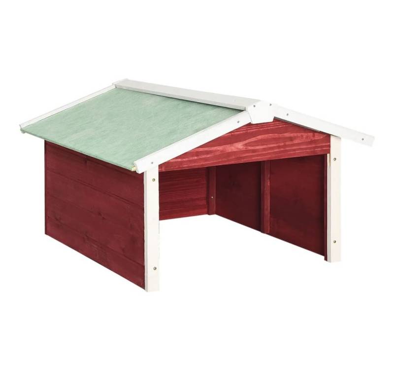 vidaXL Mähroboter-Garage Roboter-Rasenmäher Garage 72x87x50 cm Rot Weiß Tannenholz, BxTxH: 72x87x50 cm von vidaXL