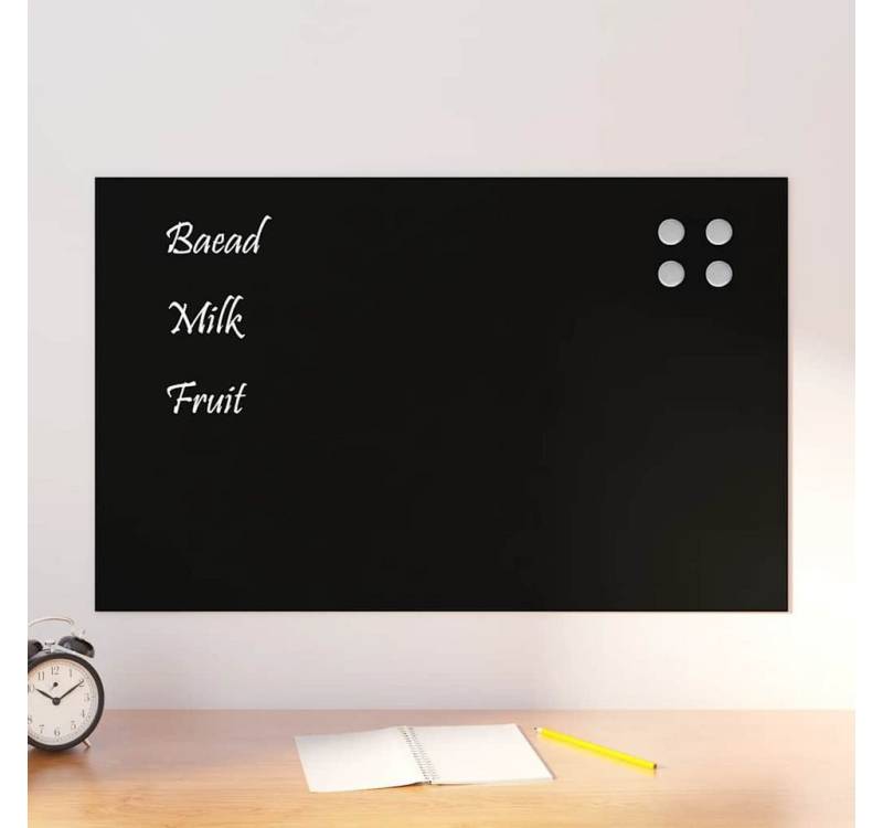 vidaXL Magnettafel, Magnettafel Wandmontage Schwarz 80x50 cm Hartglas von vidaXL