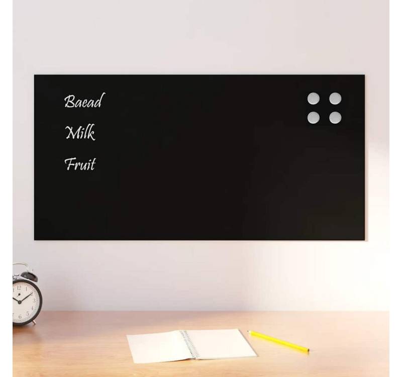 vidaXL Magnettafel Magnettafel Wandmontage Schwarz 80x40 cm Hartglas von vidaXL