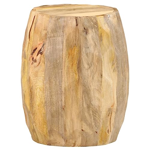 vidaXL Mangoholz Massiv Fasshocker Vollständig Handgefertigt Beistelltisch Sitzhocker Blumenhocker Blumenständer Schemel Holzhocker Deko Hocker von vidaXL