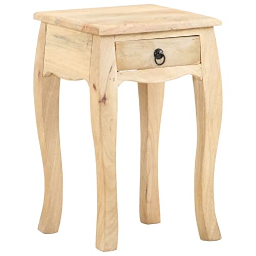 vidaXL Mangoholz Massiv Nachttisch mit 1 Schublade Beistelltisch Nachtschrank Nachtkommode Nachtkonsole Schlafzimmer Kommode Schrank 28x28x46cm von vidaXL