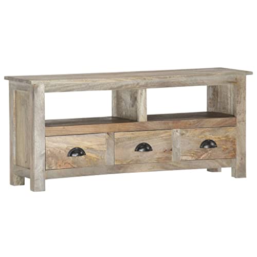 vidaXL Mangoholz Massiv TV Schrank mit 2 Regalen 3 Schubladen Lowboard Fernsehtisch Fernsehschrank TV Möbel Board Sideboard 110x30x50cm von vidaXL