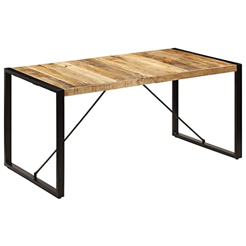 vidaXL Mangoholz Massivholz Esstisch Küchentisch Holztisch Speisetisch Esszimmertisch Tisch Baumkantentisch Wohnzimmer Küche 160x80x75 cm von vidaXL