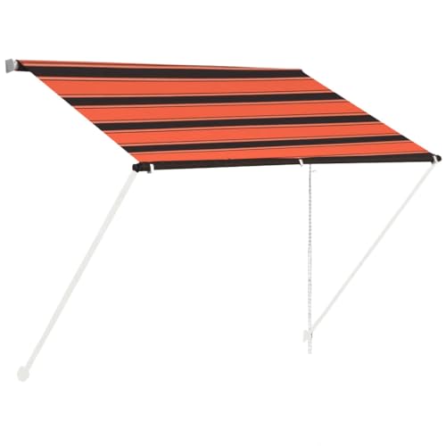 vidaXL Markise, Klemmmarkise Einziehbar, Sonnenschutz für Fenster Terrasse Balkon, Balkonmarkise Fallarmmarkise Fenstermarkise, 100×150cm Orange Braun von vidaXL