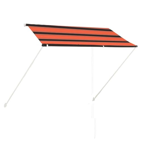 vidaXL Markise, Klemmmarkise Einziehbar, Sonnenschutz für Fenster Terrasse Balkon, Balkonmarkise Fallarmmarkise Fenstermarkise, 250×150cm Orange Braun von vidaXL