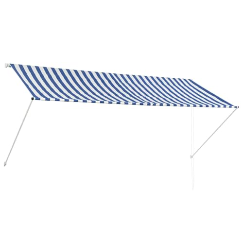 vidaXL Markise, Klemmmarkise Einziehbar, Sonnenschutz für Fenster Terrasse Balkon, Balkonmarkise Fallarmmarkise Fenstermarkise, 300×150cm Blau Weiß vidaXL Markise, Klemmmarkise Einziehbar, Sonnenschutz für Fenster Terrasse Balkon, Balkonmarkise Fallarmmarkise Fenstermarkise, 300×150cm Blau Weiß von vidaXL