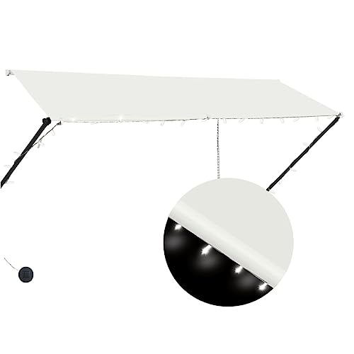 vidaXL Markise, Klemmmarkise mit LED Einziehbar, Sonnenschutz für Fenster Terrasse Balkon, Balkonmarkise Fallarmmarkise Fenstermarkise, 300×150cm Creme vidaXL Markise, Klemmmarkise mit LED Einziehbar, Sonnenschutz für Fenster Terrasse Balkon, Balkonmarkise Fallarmmarkise Fenstermarkise, 300×150cm Creme von vidaXL