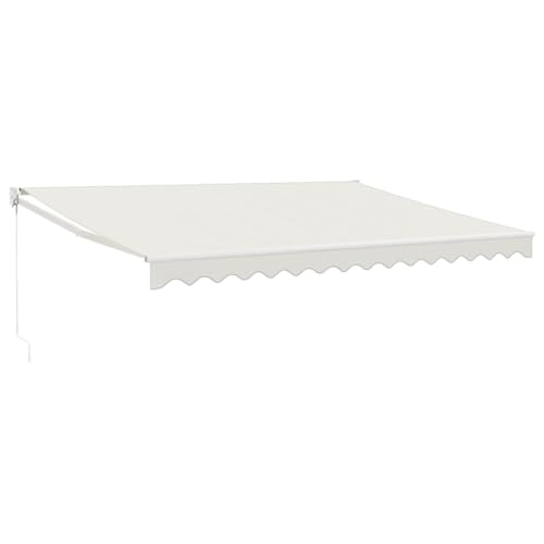 vidaXL Markise, Sonnenmarkise Einziehbar, Gelenkarmmarkise mit Kurbel, Terrassenmarkise Balkonmarkise Sonnenschutz, Creme 4x3m Stoff Aluminium von vidaXL