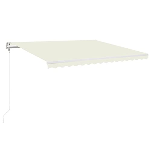 vidaXL Markise Automatisch mit LED Windsensor Gelenkarmmarkise Sonnenmarkise Balkonmarkise Sonnenschutz Sichtschutz Terrasse Garten 450x350cm Creme von vidaXL