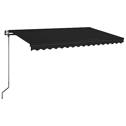 vidaXL Markise Automatisch mit LED Windsensor Markise Balkonmarkise Sonnenmarkise Sonnenschutz Sichtschutz Terrasse Garten 450x350cm Anthrazit von vidaXL