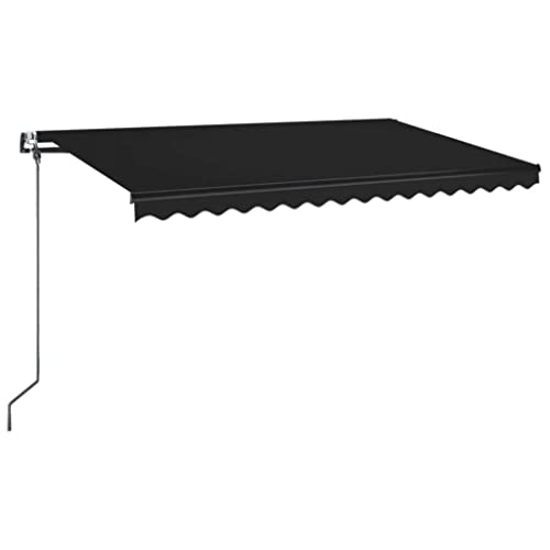 vidaXL Markise Automatisch mit LED Windsensor Markise Balkonmarkise Sonnenmarkise Sonnenschutz Sichtschutz Terrasse Garten 450x350cm Anthrazit von vidaXL