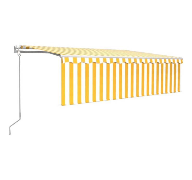 vidaXL Markise Markise Automatisch mit Rollo LED Windsensor 5x3m Gelb & Weiß (1-St) von vidaXL