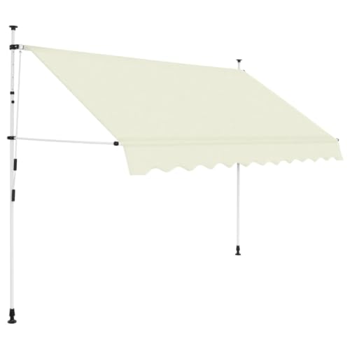 vidaXL Markise Einziehbar Handbetrieben 300cm Creme Klemmmarkise Balkonmarkise von vidaXL