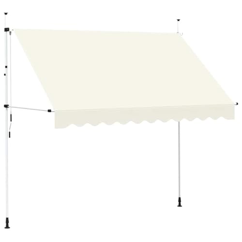 vidaXL Markise Einziehbar Handbetrieben 300cm Creme Klemmmarkise Balkonmarkise von vidaXL