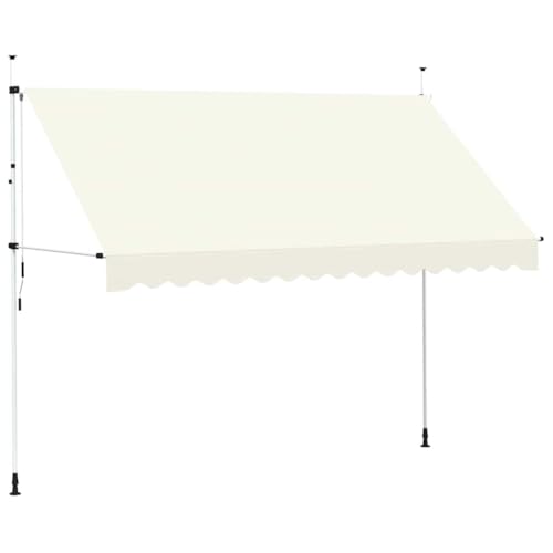 vidaXL Markise Einziehbar Handbetrieben 350cm Creme Klemmmarkise Balkonmarkise von vidaXL