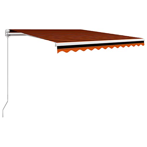 vidaXL Markise Einziehbar Handbetrieben Gelenkarmmarkise Balkonmarkise Sonnenschutz Sichtschutz Terrasse Balkon 300x250cm Orange Braun von vidaXL