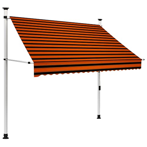 vidaXL Markise Einziehbar Handbetrieben Wasserabweisend Klemmmarkise Balkonmarkise Sonnenschutz Terrasse Balkon Garten 200cm Orange Braun von vidaXL