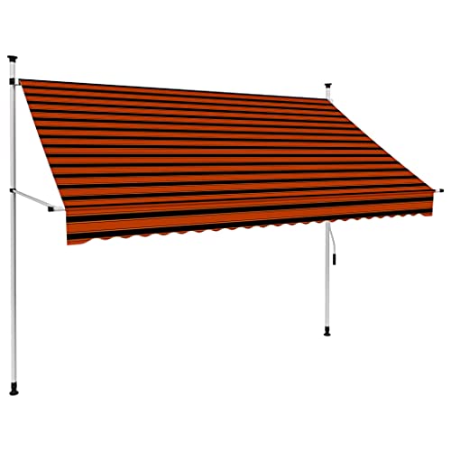 vidaXL Markise Einziehbar Handbetrieben Wasserabweisend Klemmmarkise Balkonmarkise Sonnenschutz Terrasse Balkon Garten 250cm Orange Braun von vidaXL