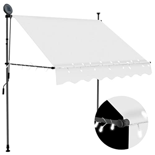 vidaXL Markise Einziehbar Handbetrieben mit LED Wasserabweisend Klemmmarkise Balkonmarkise Sonnenschutz Terrasse Balkon Garten 100cm Creme vidaXL Markise Einziehbar Handbetrieben mit LED Wasserabweisend Klemmmarkise Balkonmarkise Sonnenschutz Terrasse Balkon Garten 100cm Creme von vidaXL