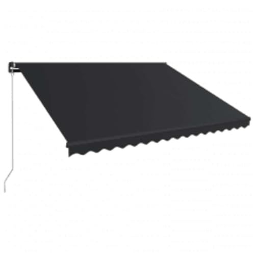 vidaXL Markise Einziehbar mit LED Manuell Gelenkarmmarkise Balkonmarkise Sonnenschutz Sichtschutz Terrasse Balkon 450x300cm Anthrazit von vidaXL