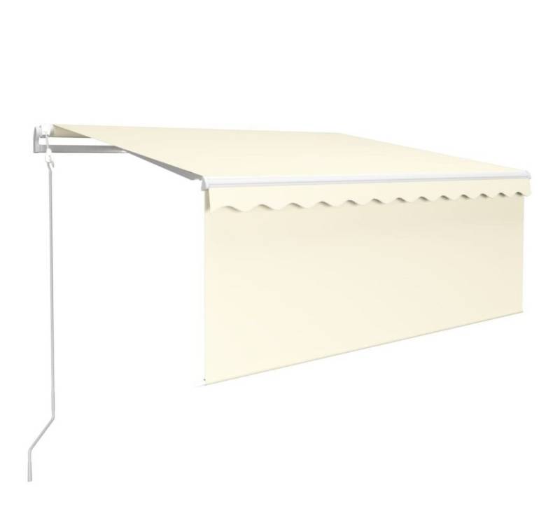 vidaXL Markise Gelenkarmmarkise Automatisch mit Volant 3x2,5 m Creme Balkon Terrasse von vidaXL