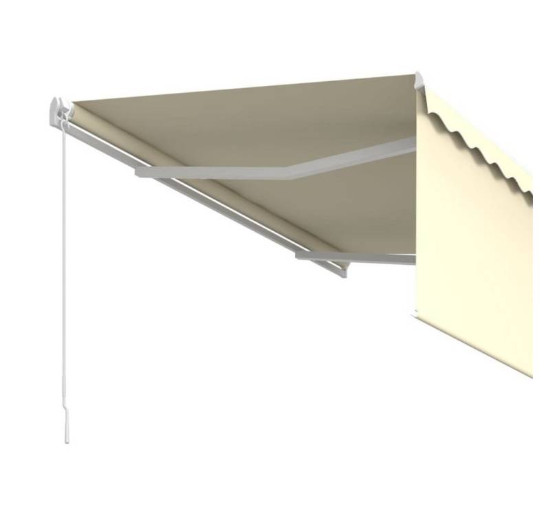 vidaXL Markise Gelenkarmmarkise Einziehbar mit Volant 3,5x2,5 m Creme Balkon Terrasse von vidaXL