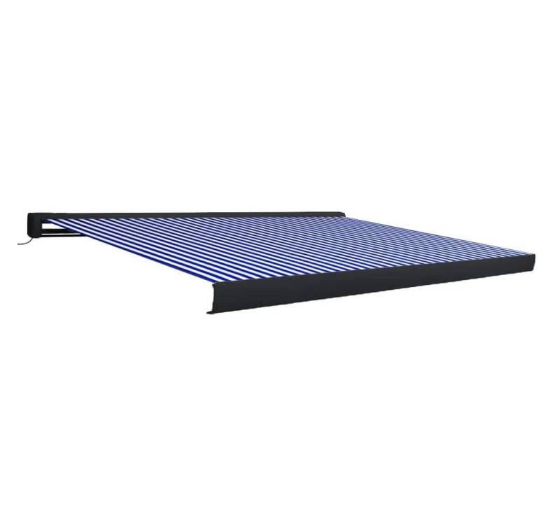 vidaXL Markise Kassettenmarkise mit Motor 400x300 cm Blau und Weiß (1-St) von vidaXL